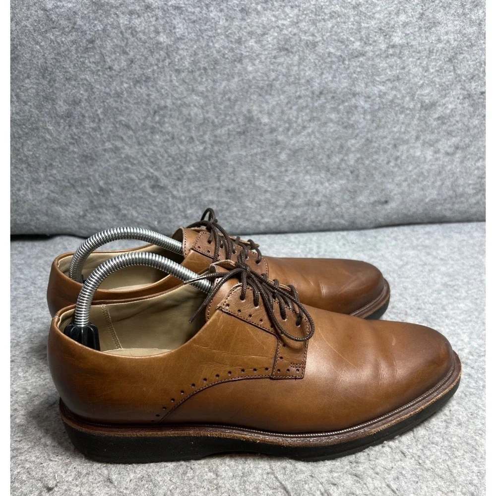 Allen Edmonds Brooklyn Light Derby Shoes Brown Leather Dress Mens Size 9.5
